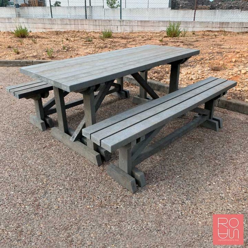 Taula de pícnic en plàstic reciclat Fàtima